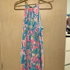 Lily romper with chain collar.